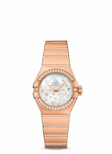 Omega Constellation Co-Axial 27 Brushed Red Gold / Diamond / MOP Stars 123.55.27.20.05.004 (12355272005004)